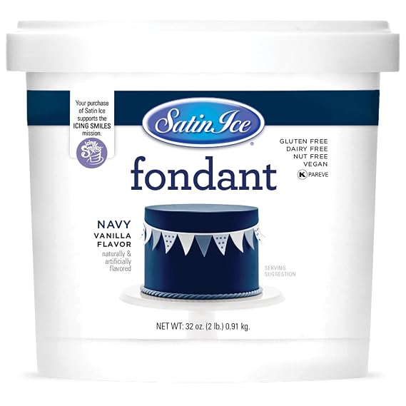 Satin Ice Fondant for Cake Decorating, Navy (2 Pound)