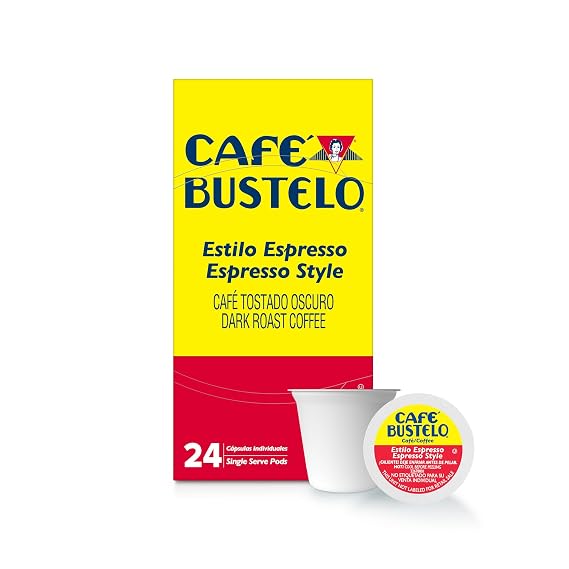 Cafe Bustelo Espresso Style Dark Roast Coffee, 24 Keurig K-Cup Pods (Pack of 1)