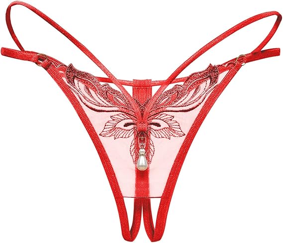 Women's Open Crotch, Low Rise, Sexy Lingerie, Pants, Women's Pants, Sexy Girl, Panties, Lace T-back Panties, Sheer, Floral Pattern, Panties, Women's Thong