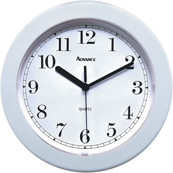 Geneva Clock Company Advance Analog Hanging Wall Clock, 8", White