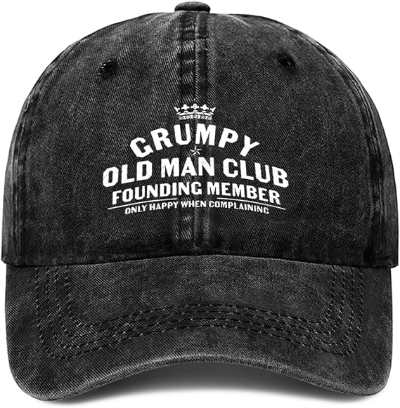 Grumpys Old Man Hat Vintage Cotton Adjustable Baseball Cap for Men Women