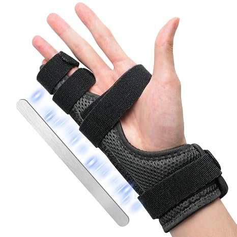 Pinky Finger Splint - 4th or 5th Fingers Splint for Arthritis, Tendonitis, Boxer's Fracture, Metacarpal Support - Hand Brace Fits Left or Right Hand - (One Size, 1Pcs)