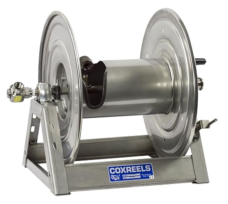 Coxreels 1125-4-100-H-SP Stainless Steel Hydraulic Hose Reel: 1/2" I.D., 100' Hose Capacity, Less Hose, 3000 PSI