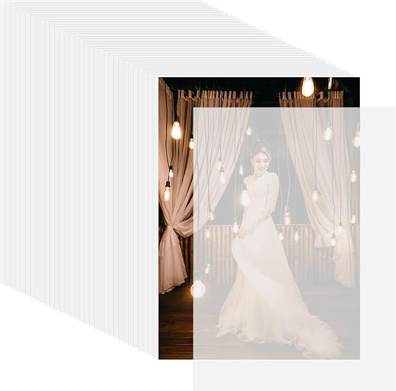 150pcs Translucent Vellum Paper for Wedding Photo Cover, 5x7 Inch Printable