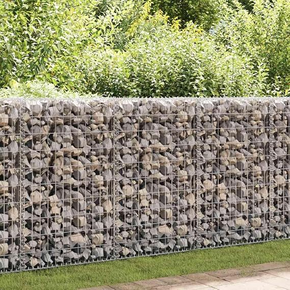 Gabion Wall with Covers Galvanized Steel 23.6"x19.7"x39.4" Fence Hardware