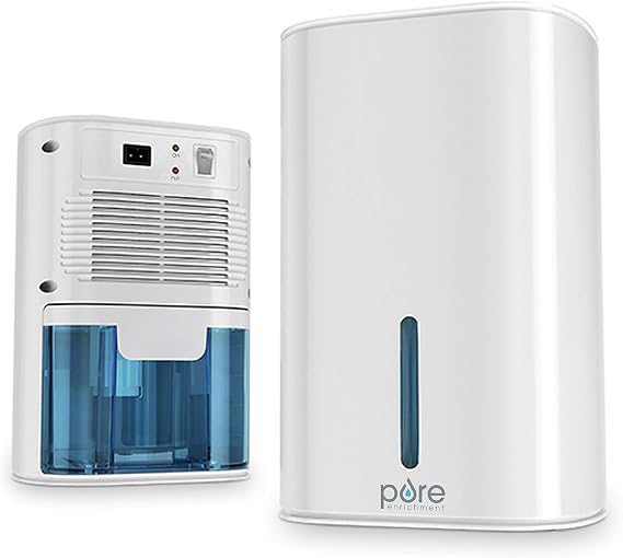 Pure Enrichment PureDry Mini Dehumidifier, 27 oz Tank, Removes 300 mL/Day