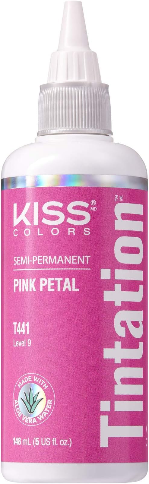 Kiss Tintation Semi Permanent Hair Colour With Argan Oil, Aloe Vera - Pink Petal T441