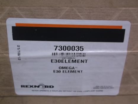 REXNORD 7300035 Close COUPLED, E30 Size, ELASTOMERIC, Flexible Element, Omega E Series, Orange Urethane