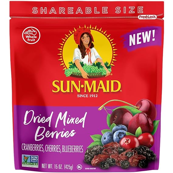 Sun-Maid Dried Mixed Berries - 15 oz Resealable Bag