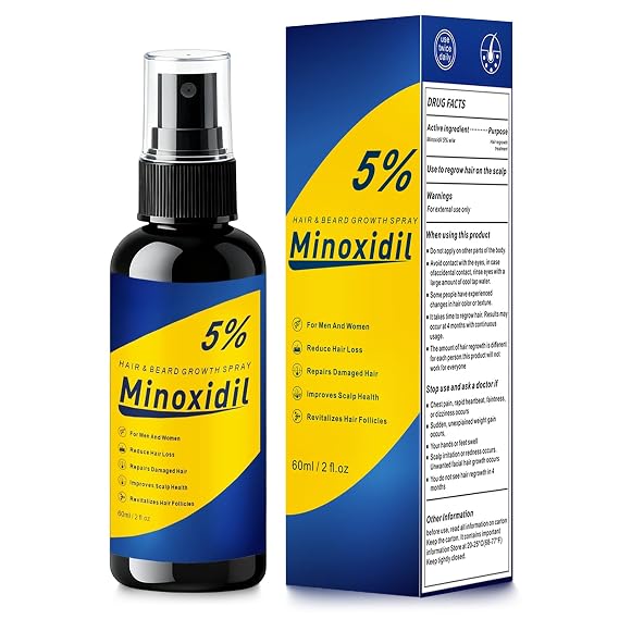 Minoxidil 5% Extra Strength Hair Regrowth Spray for Men Hair Loss, 2 Fl Oz | Reactivates Follicles, Strengthens Roots, Reduces Hair Loss, Fast-drying, Non-greasy, Gentle Formula, Precision Nozzle