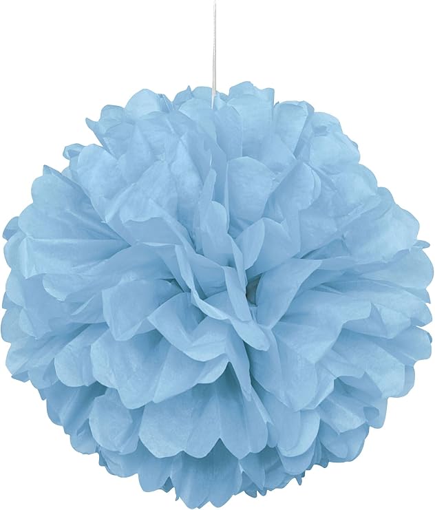 Unique Industries Inc. Baby Blue 16" Hanging Puff Ball
