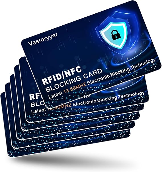 6 Pack RFID Blocking Card,Debit Credit Card Protector,credit card protector,Card Blocker for Contactless Cards,Anti-Theft Debit Protecto,force field max card protector,Protection for Identity Document