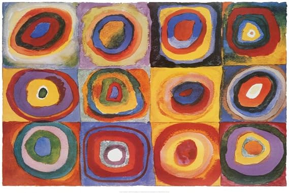 Wassily Kandinsky Farbstudie Quadrate Art Print Poster - 24x36 Inches