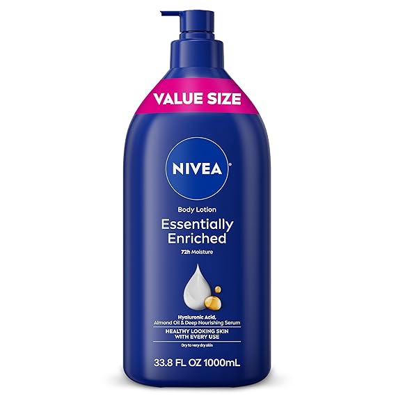 NIVEA Essentially Enriched Body Lotion Very Dry Skin, 33.8 Fl Oz Value Size