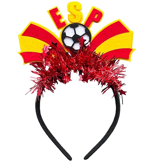 Spain Flag Headband Football Hair Hoops World Cup Party Headbands for Soccer Fans for Soccers Accessories Women Men Soccers Hair Bands Game Day Sports Hair Decoration 1Pcs