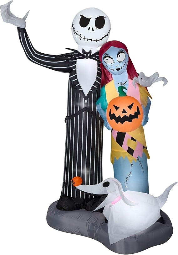 Gemmy Airblown Inflatable Halloween Jack Skellington Nightmare Before Christmas Scene 6FT Tall Industries