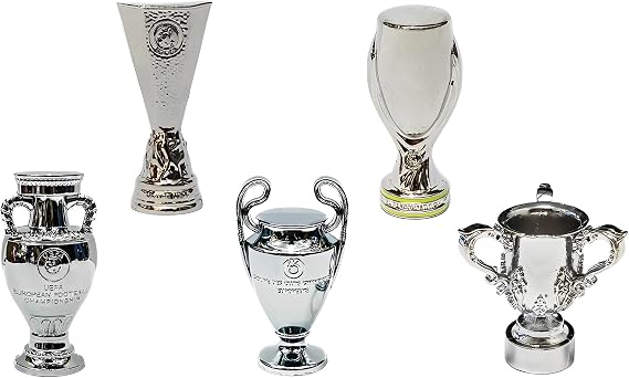 Mini Football Trophy Model,5 Pcs Set,All Metal Solid Material,Champions Collectibles Souvenirs, Gifts for Fans,B [Energy Class A]