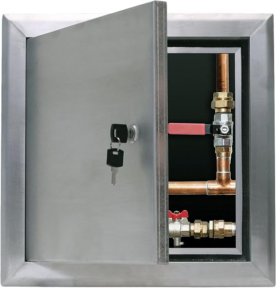 Access Door 12" X 12" Aluminum Insulated Fire Rated Access Panel Door for Wall/Ceiling Application (Lock and Key) with Frame - [Outer Dimensions: 13" Width X 13" Height]