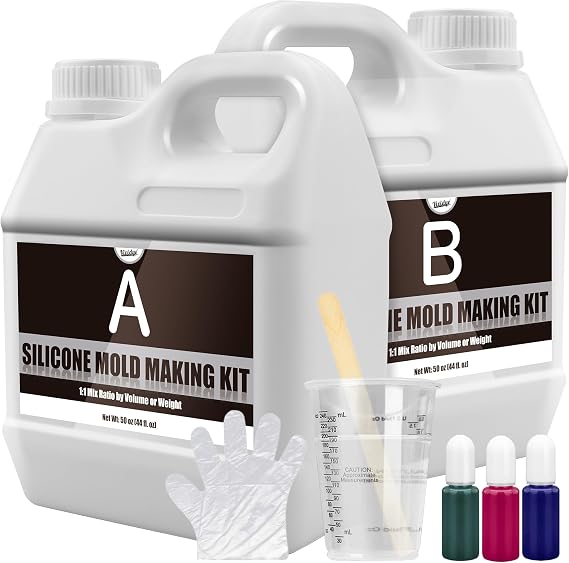 Silicone Mold Making Kit, 100oz/2.6L Liquid Silicone Rubber 15A for Casting