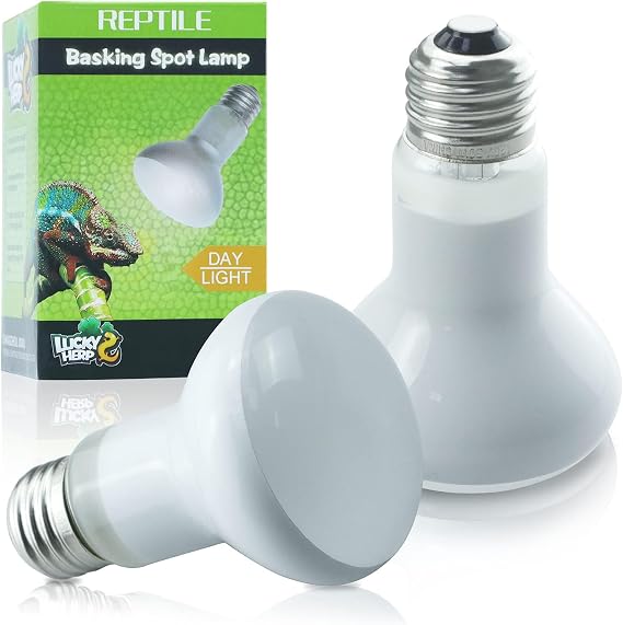 LUCKY HERP Reptilien Wärmelampe 50W-2er-Pack Wärmelampe Terrarium Schildkröten Basking Spot E27 Heizlampe für Reptilien Schildkröten Hühner Bartagamen Hunde