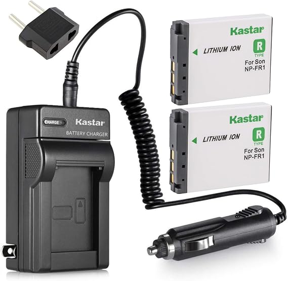 Kastar NP-FR1 Battery (2-Pack) and Charger Kit for Sony NPFR1 BC-TR1 and Sony Cyber-Shot DSC-F88 DSC-G1 DSC-P100 DSC-P100/LJ DSC-P100/R DSC-P120 DSCP150 DSC-P200 DSC-T30 DSC-T50 DSC-V3 Cameras