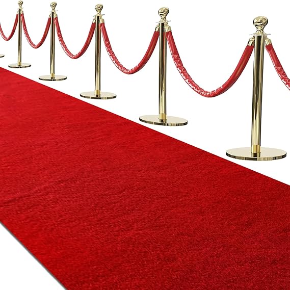Extra Thick Red Carpet Runner for Party & Events, 3x10 ft Red Carpet Festival Celebration,Prom Proposal & Wedding, Graduation Ceremony, Award Ceremony,VIP Reception,Heavy-Duty Non-Slip