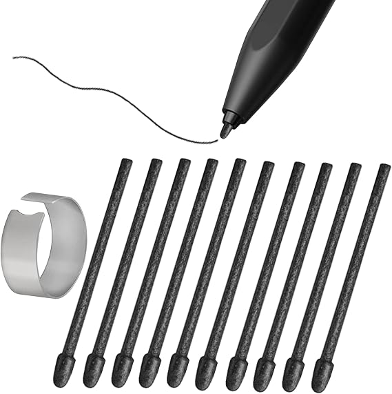 10 Pcs Felt Replacement Tips Nibs for Remarkable 1&2 Marker/Marker Plus & Boox Pen2 Pro/Boox Pen Plus/Boox Triangle Pen, Black