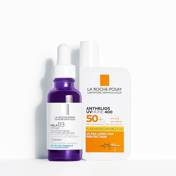 La Roche-Posay Mela B3 Serum & Anthelios UVMune 400 SPF50+ Duo – Anti-Dark Spot Treatment & High UVA/UVB Protection – 30ml + 50ml