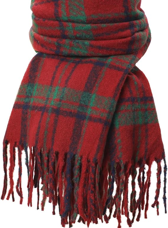Tavaleu Winter Scarf for Women Cashmere Feel Scarf Blanket Plaid Scarfs