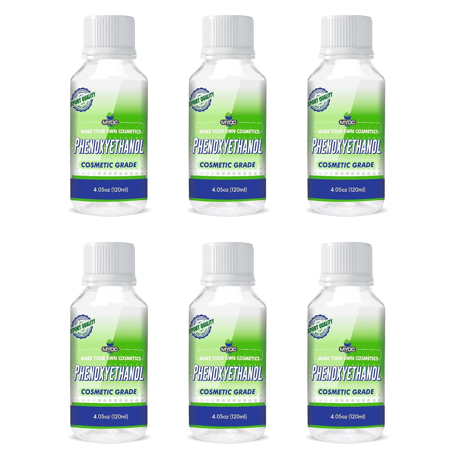 Phenoxyethanol Liquid | 6 Pack | Cosmetic Grade | DIY Skincare & Personal Care Formulations - 120 ml  4.06 Fl Oz