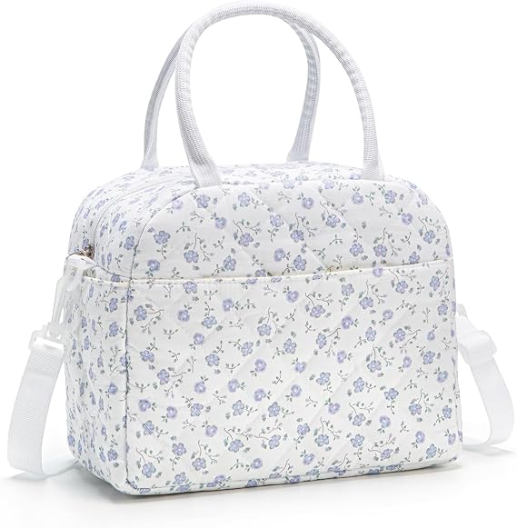 MEXS Lunch Bag for Women Reusable Lunch Box Quilted Puffer Large Capacity Insulated Cooler Tote Bags Work Travel Picnic