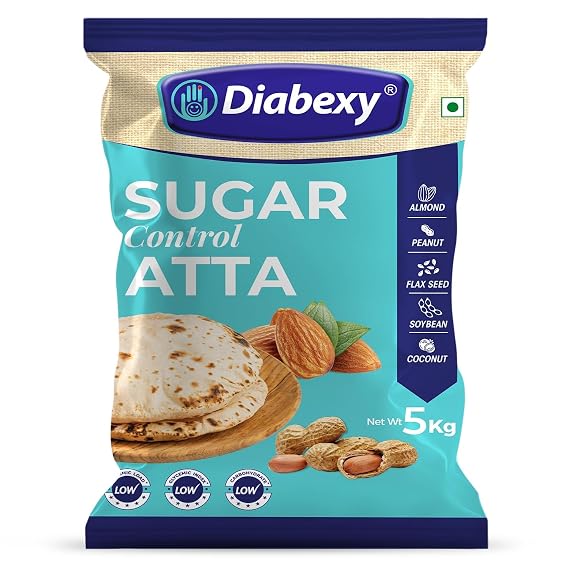 Diabexe Sugar Control Flour, Diet Flour for Blood Sugar Management, Low Glycemic Index & Load, Healthy Almond, Peanut, Flax Seed, Soybean & Coconut Blend (5 kg)