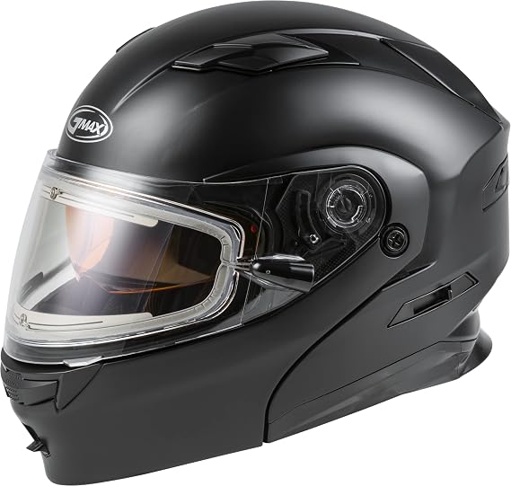 GMAX MD-01S Modular Snow Helmet Solid w/Quick Release Buckle Electric Shield (Matte Black, Small) - FMVSS 218 Approved