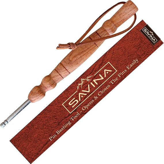 Savina Pin Basting Tool - Opens & Closes The Pins Easily, Saves Your Finger When Pinning Quilt - A Handcrafted Sewing Tool for Quilters & Sewers.