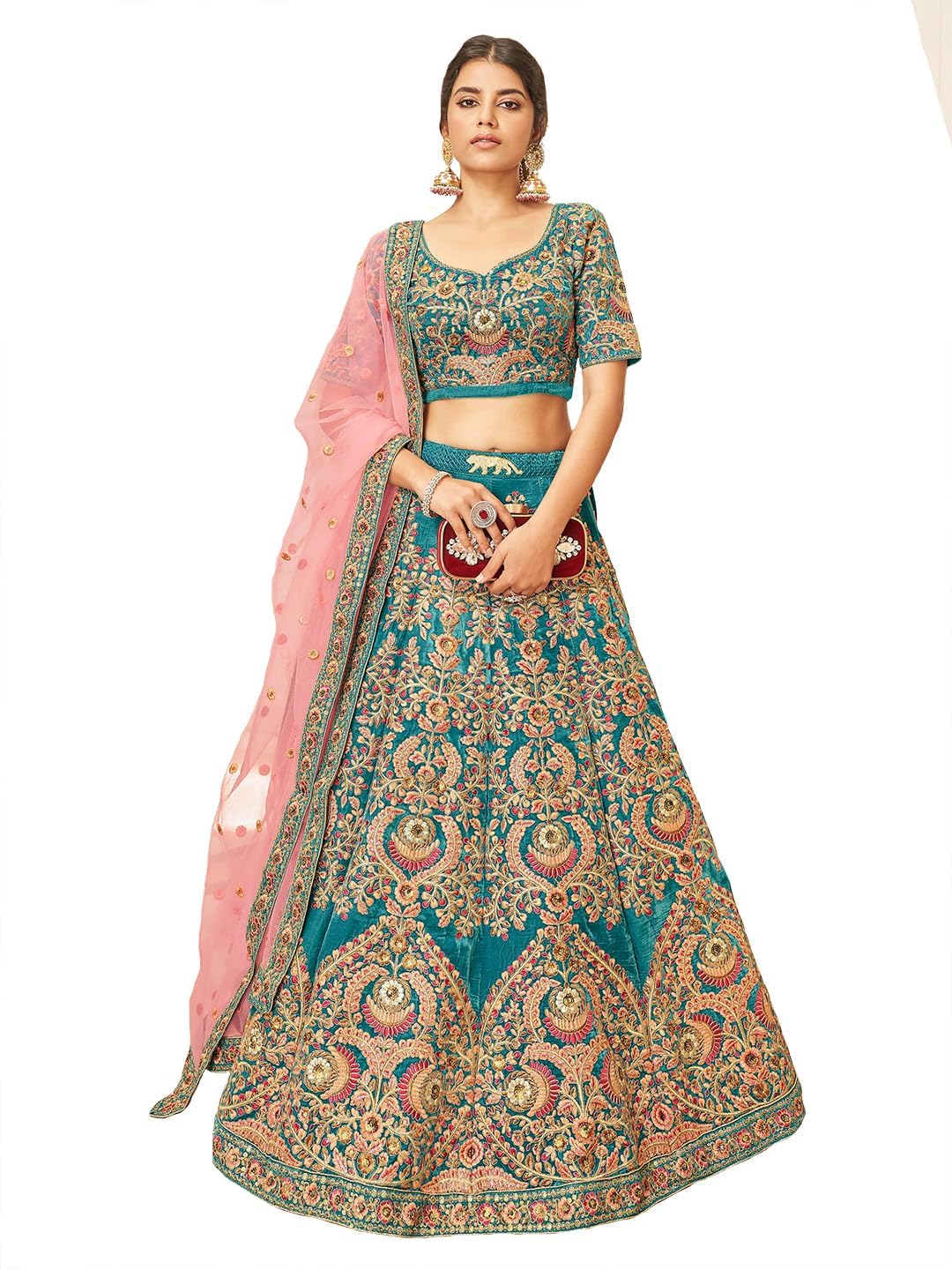 Cbazaar ready to wear Lehenga Choli, Bridesmaid Lehenga Choli with dupatta, Wedding Lehenga for women with Stitched Blouse