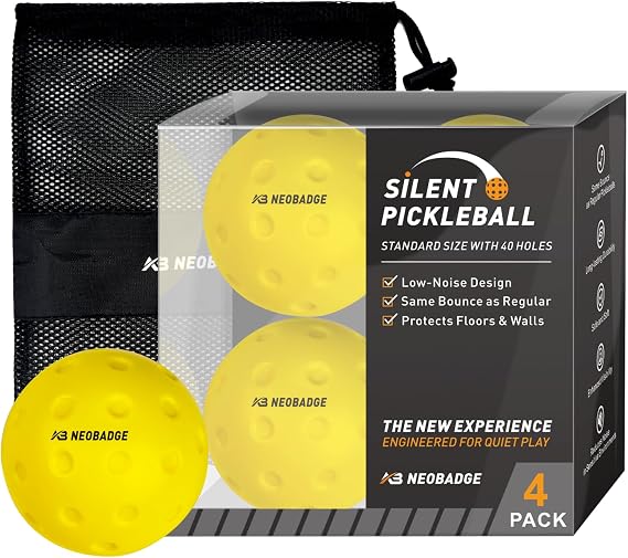 Silent Pickleball Balls, Quiet Practice for Indoor & Outdoor