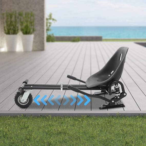 Go Kart Seat Attachment for Hoverboard, Adjustable Height & 220 lbs Capacity, Converts 6.5/8/10 Inch Self-Balancing Scooter, Comfortable Seat for Kids & Adults
