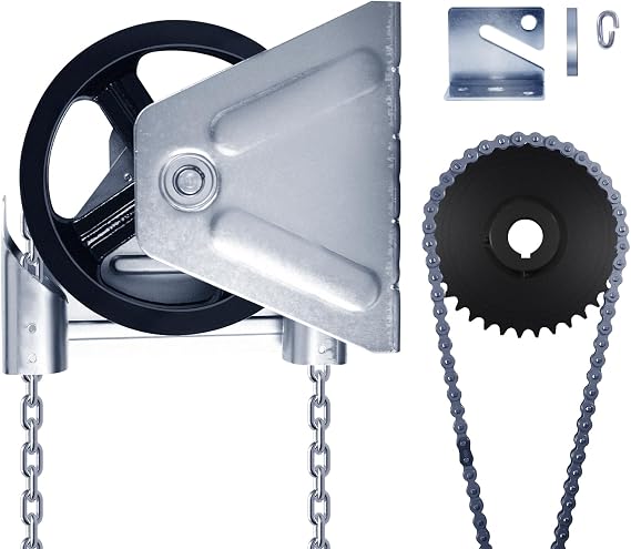 Garage Door Chain Hoist - 4:1 Reduced Drive Heavy Duty Hoist for Roll Up Doors and Jackshaft Garage Door Openers