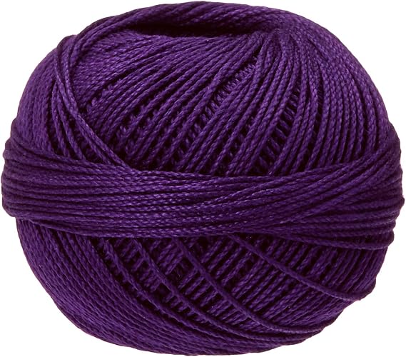 Handy Hands Lizbeth Egyptian Cotton Crochet Thread, Tatting Thread, and Knitting Thread Size 3 (50 Grams 120 Yards) HH03633, Purple Dark