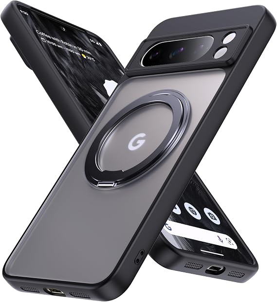 Magnetic for Google Pixel 8 Pro Case with Ring Black(Magnetic)