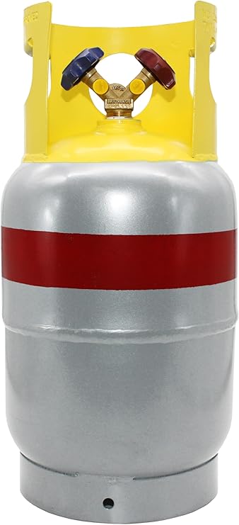 Flame King 30LB A2L Refrigerant Recovery Cylinder Tank, 400 PSI, Dual Y-Valve Liquid/Vapor, Heavy-Duty Steel, HVAC Recovery & Storage