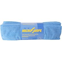 Ettore MicroSwipe 14"x14" Microfiber Towel, Plush, Extra Absorbent 10 pk, Blue, Foot