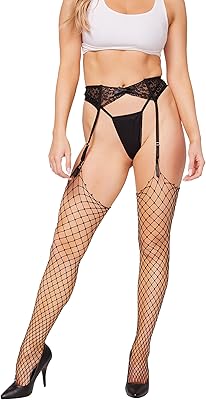 Yandy One Size Unfinished Fishnet Thigh High Stockings