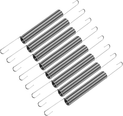 uxcell Extension Spring - 1mm Wire Dia, 10mm OD,120mm Length Spring Steel Small Dual Hook Tension Spring 3pcs