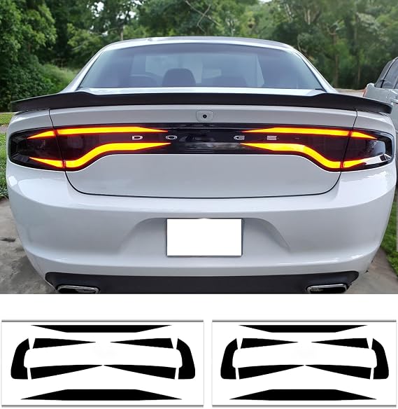 Xinghe for Dodge Charger 2015-2024 Tail Light Race Track Bat Vinyl Overlay Decal Cover Gloss Black, for Dodge Charger Exterior Accessories, Compatible with 2015 2016 2017 2018 2019 2020 2021 2022 2023