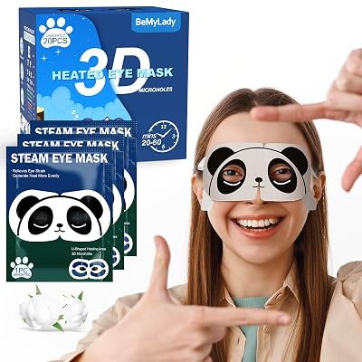 Steam Eye Mask for Dry Eyes, 20 Packs Warm Eye Mask, Disposable SPA Heated Eye Masks Sleep Mask for Dark Circles & Puffiness, Soothing Headaches, Reduce Eye Fatigue, Christmas Gift, Unscented