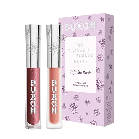 Buxom & The Summer I Turned Pretty - Infinite Rush Lip Gloss Kit, Limited Edition Plumping and Moisturizing Formula for Fuller-Looking Lips and High Shine Finish, Includes Two Full-Size Lip Glosses