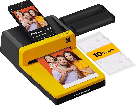 KODAK Dock ERA 4x6 Photo Printer, Smartphone Docking, 4PASS, 10 Sheets