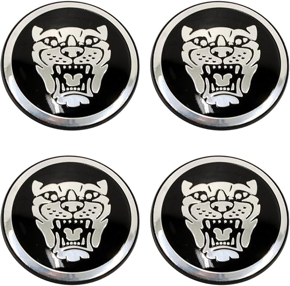 Jaguar Wheel Badge Set Black
