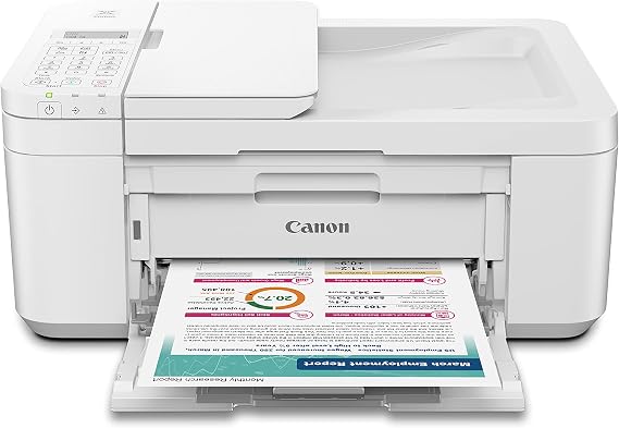 Canon PIXMA TR4720 All-in-One Wireless Printer Home use, with Auto Document Feeder, Mobile Printing and Built-in Fax, White